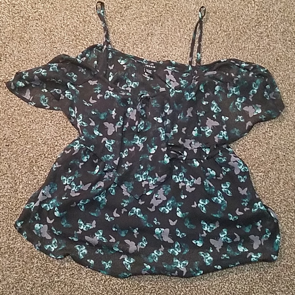 Torrid cold shoulder flowy butterfly top